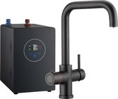 3in1 Multi-Tap Classic kokend water kraan L-uitloop - Zwart met boiler