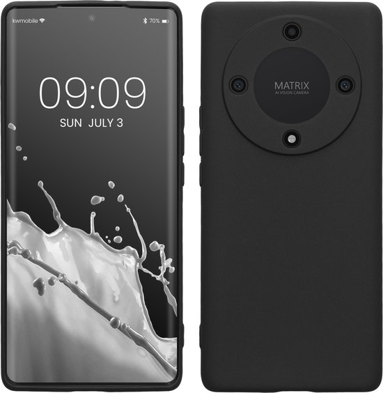 kwmobile telefoonhoesje geschikt voor Honor Magic5 Lite 5G - Hoesje voor smartphone - Precisie camera uitsnede - In mat zwart
