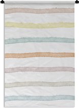 Tapisserie - Tissu mural - Ligne - Pastel - Arc-en-ciel - Motifs - 120x180 cm - Tapisserie