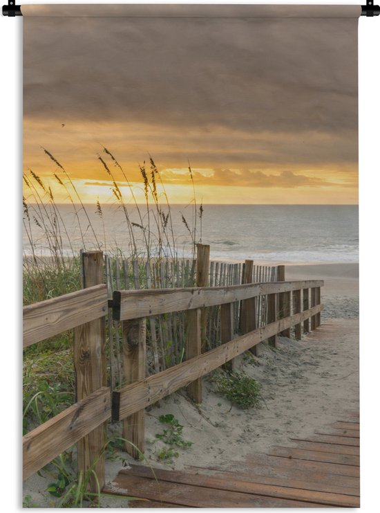 Wandkleed - Wanddoek - Strand - Zee - Duin - Pad - 60x90 cm - Wandtapijt