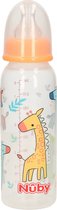 Nuby baby drinkfles - 1x- oranje - 240 ml - voedingfles - melkfles