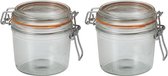 2x pots de conservation / pots de conservation avec couvercle à rabat et capuchon basculant 350 ml - pots de conservation - pots de conservation - D 8,5 cm