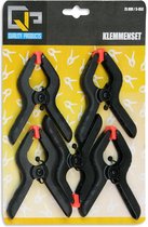 5x Hobby lijmklemmen/veerklemmen 7,5 cm - Hobby/klusbenodigdheden - Marktkraamklemmen 5 stuks