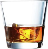 6x Tumbler whiskyglazen transparant stapelbaar 210 ml - Glazen - Tumblerglazen