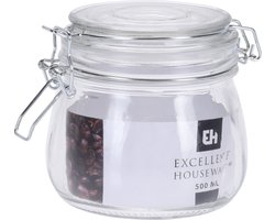 Excellent Houseware keuken voedsel opslagpotten - 500 ML - met beugel sluiting - glas - weckpotten - inmaakpotten