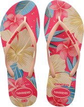 Havaianas Slim Floral Dames Slippers - Roze - Maat 41/42