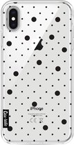 Casetastic Apple iPhone XS Max Hoesje - Softcover Hoesje met Design - Pin Points Polka Black Transparent Print