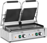 Royal Catering Dubbele contactgrill - Rainurée + Lisse - Royal Catering - 3.600 W met grote korting