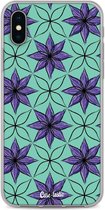 Casetastic Apple iPhone X / iPhone XS Hoesje - Softcover Hoesje met Design - Statement Flowers Purple Print