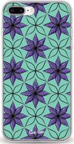 Casetastic Apple iPhone 7 Plus / iPhone 8 Plus Hoesje - Softcover Hoesje met Design - Statement Flowers Purple Print