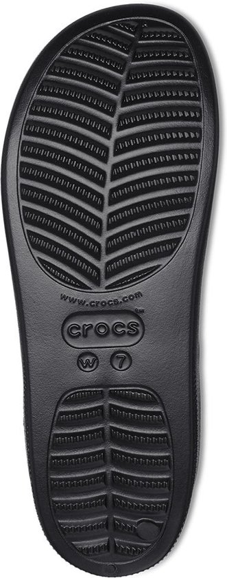 Crocs Classic Platform Slide 208180-001, Femme, Zwart, Slippers, taille : 38/39