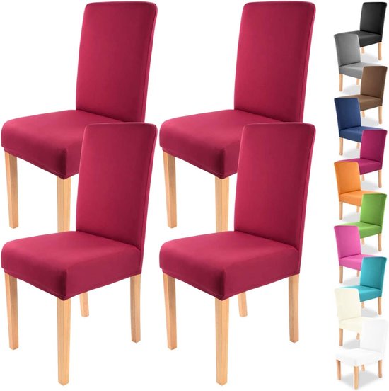 Scheffler-Home Stretch Stoelhoes Sofia/Set van 6 Elastische Stoelhoezen/Stoelbekleding Vrijdragende Stoelen/Microvezel Spanhoes met Elastische Band Elegante Stoelhoezen