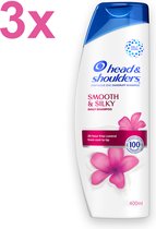 Head & Shoulders - Silky Smooth - Anti-Roos Shampoo - 3x 400ml - Voordeelverpakking