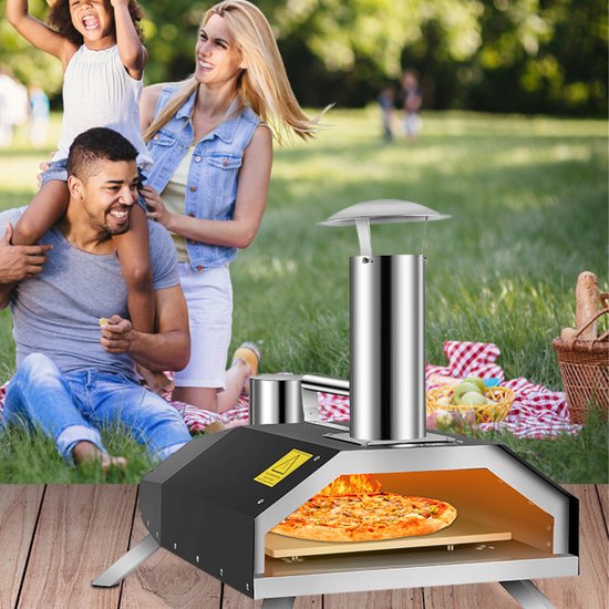 Bolture Pizza Oven Buiten - Houtgestookte Pizza Oven Tot 300ºC - Pizzasteen - RVS - Inclusief Pizzaspatel van bolture — afbeelding 2