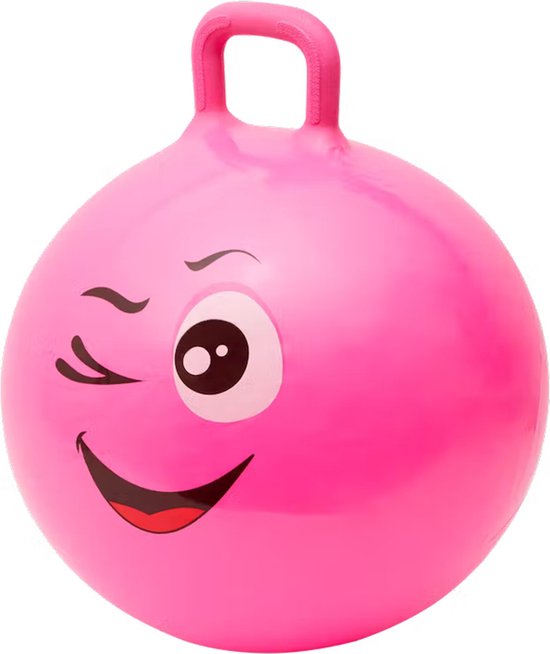 In Round Skippybal – ø 45 cm – Roze – Skippyballen – Peuter – 3 Jaar – Buitenspeelgoed voor Jongens en Meisjes – Skippy Bal / Skippiebal – Speelgoed voor Kinderen