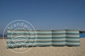 Strand Windscherm 6 meter dralon Grijs/Taupe/Turquoise met houten stokken