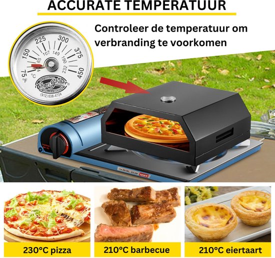 Bolture Pizza Oven Buiten - Houtgestookte Pizza Oven Tot 230ºC - Pizzasteen - RVS - Inclusief Pizzaspatel van bolture — afbeelding 4