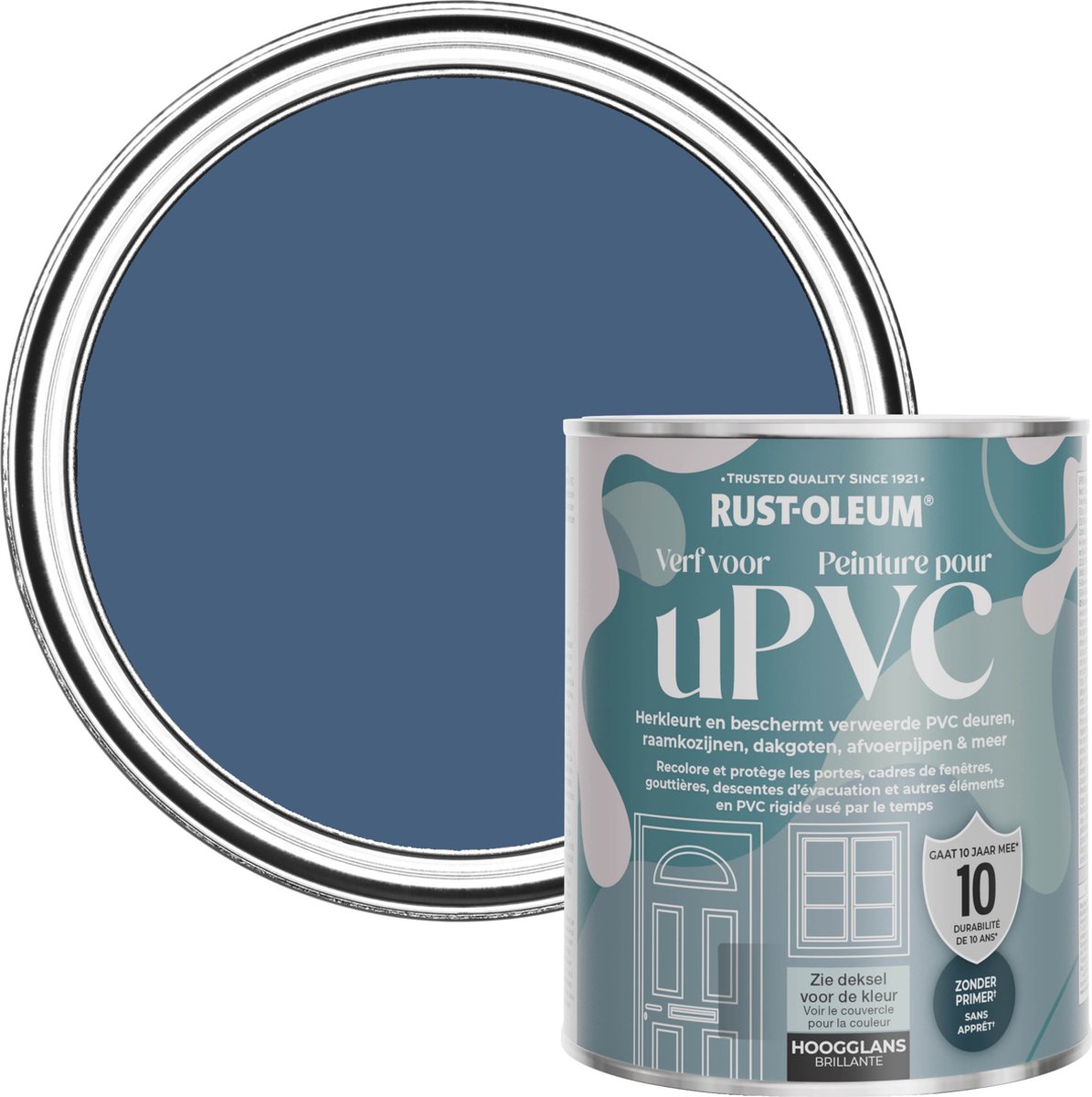 Rust-Oleum Donkerblauw Hoogglans Verf voor PVC - Inktblauw 750 ml