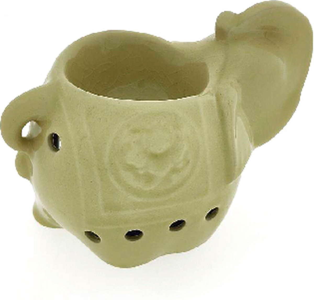 Goedkoopste Aromabrander – Aromaverdamper – Handgemaakt – Keramiek - Aroma diffuser – Olieverdamper - Aromadamper theelicht –– Olifant rond crème