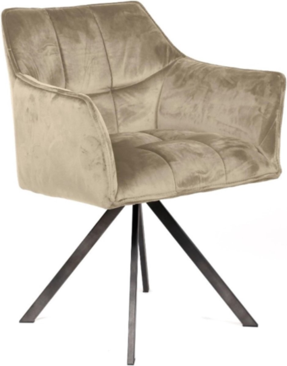 4living Stoel Bedford draaibaar champagne