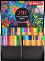 STABILO point 88 & Pen 68 - Creative ARTY Mixed In Luxe Box - Avec 34 Point 88 Feutres Fineliner et 34 Pen 68 Feutres
