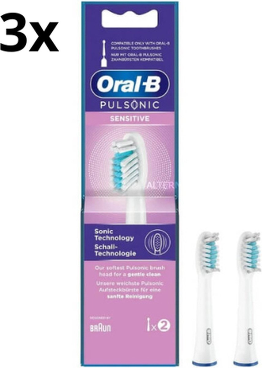 Oral B Pulsonic Sensitive Opzetborstels - 3 x 2 stuks - Voordeelverpakking