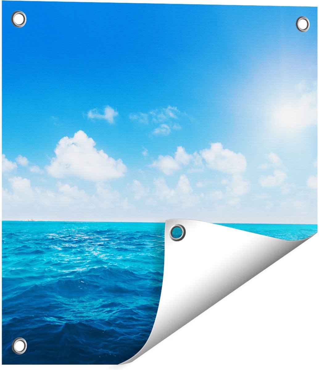 Gards Tuinposter Water Midden op Zee met Zonneschijn - 40x40 cm - Tuindoek - Tuindecoratie - Wanddecoratie buiten - Tuinschilderij Multikleur