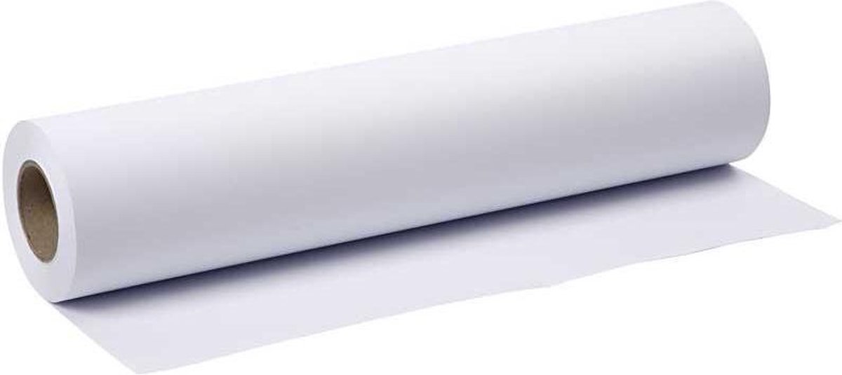 Tekenpapier op rol – Wit – B: 42 cm – 80 gram – 50 m / 1 rol
