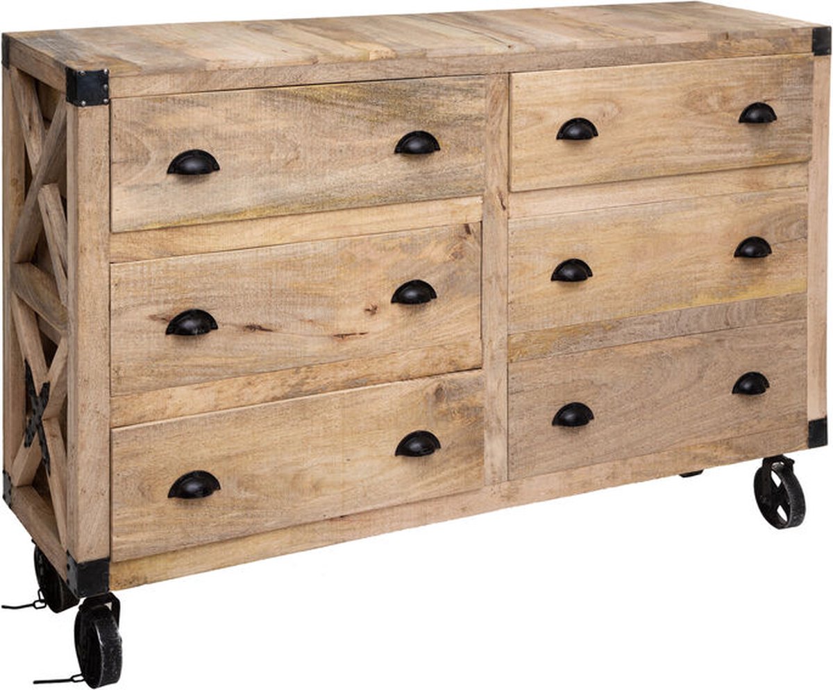 Atmosphera buffetkast op wielen 150x40x103 cm hout hout