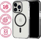 Tech21 Evo Crystal - iPhone 14 Pro hoesje - Schokbestendig telefoonhoesje - Geschikt voor MagSafe - Transparant/Zwart - 4,9 meter valbestendig - Flexshock
