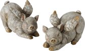 Décoration Cochon Ailé ​​9 x 5 x 5 cm. - Set de 2