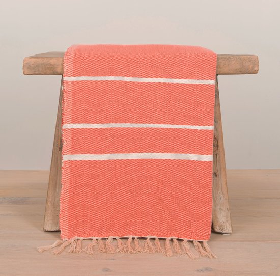 Lantara Grand foulard - Nomade - Rood - 230x280cm - Bamboe/Katoen Sprei Plaid