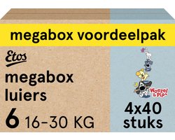 Etos Luiers - Woezel & Pip - Maat 6 - 16 tot 30kg - Megabox Voordeelpak - 160 stuks