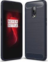 OnePlus 6T Geborsteld TPU Hoesje Blauw