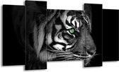 Peinture sur toile Tigre | Blanc, noir, gris | 120x65 5 Liège