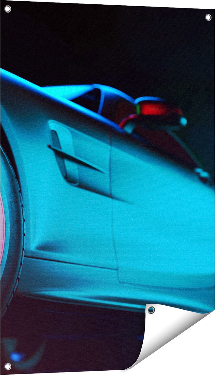Gards Tuinposter Moderne Sportwagen Auto - 60x90 cm - Tuindoek - Tuindecoratie - Wanddecoratie buiten - Tuinschilderij Multikleur