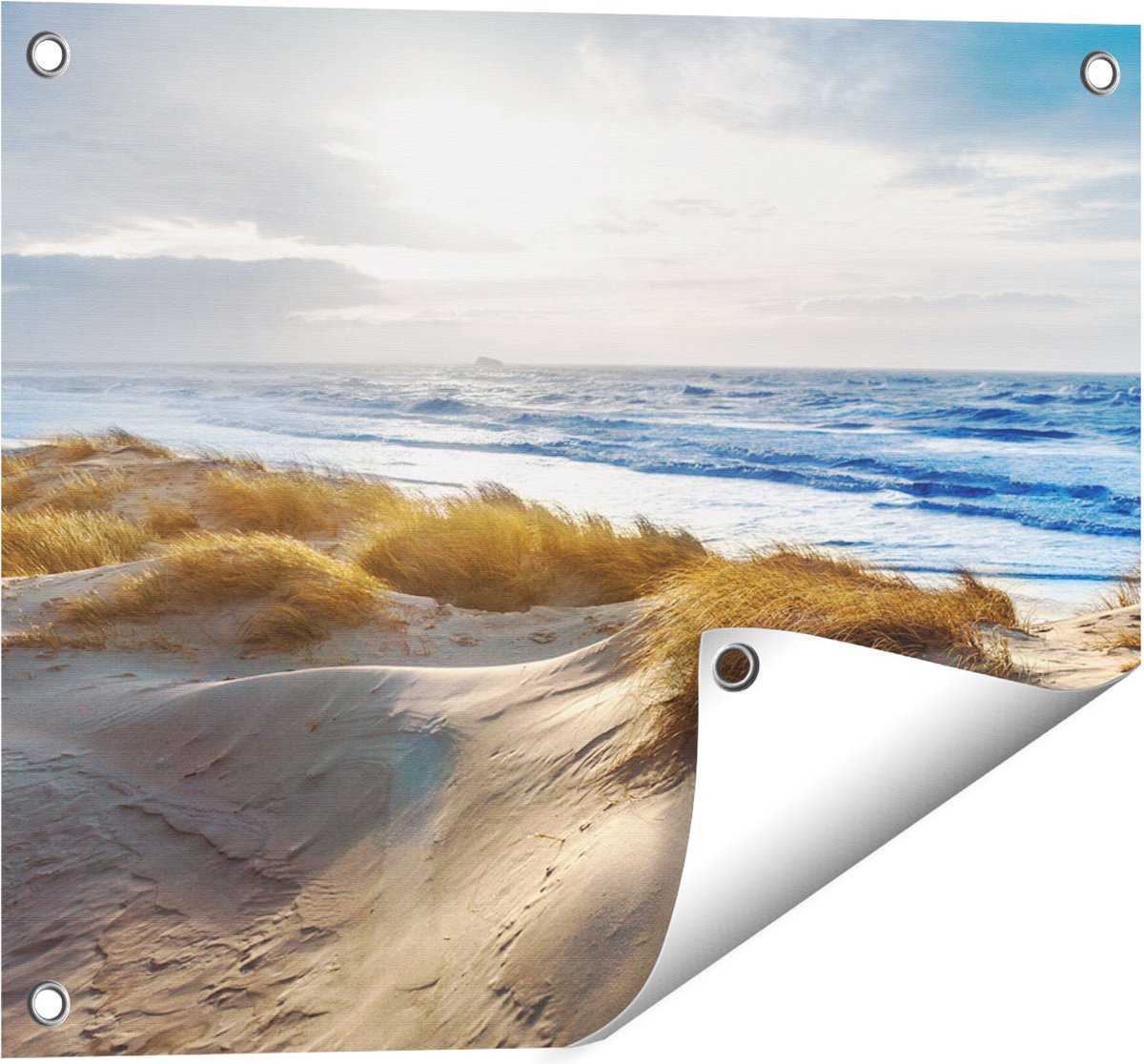 Gards Tuinposter Duinen en Zee - 50x40 cm - Tuindoek - Tuindecoratie - Wanddecoratie buiten - Tuinschilderij Multikleur