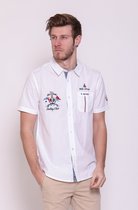 The Wildstream-Heren Overhemd-Caller-Fresh White-Korte Mouw-Maat XL