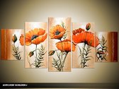 Peinture acrylique Poppy | Orange, Marron, Crème | 150x70cm 5Liège peint à la main