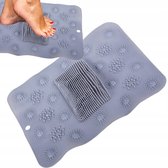 Tapis de massage des pieds Rectangle - Tapis de douche antidérapant pour le nettoyage et le massage des pieds - Grijs - 41 x 32 cm