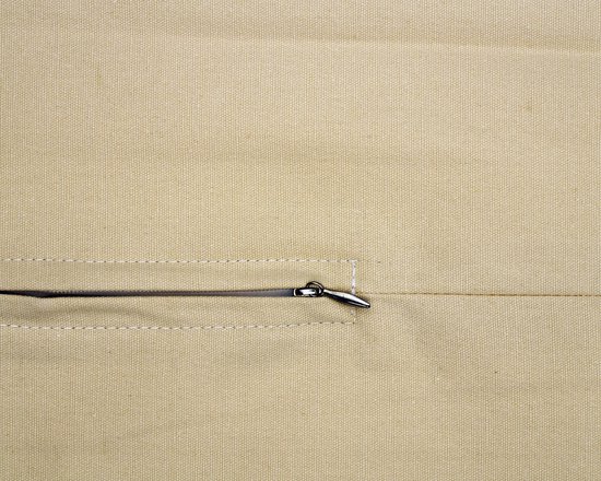 Thea Gouverneur Cross Stitch Kit Pillow Back with Zipper - 23.5999 - Beige - Katoen - Broderie pour adultes