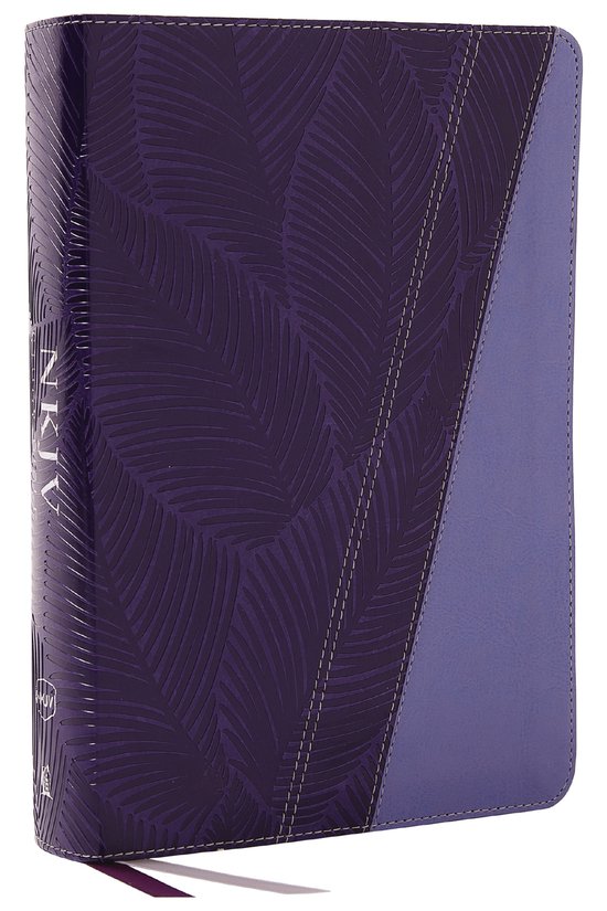 NKJV Study Bible, Leathersoft, Purple, Full-Color, Thumb Ind ... - cover