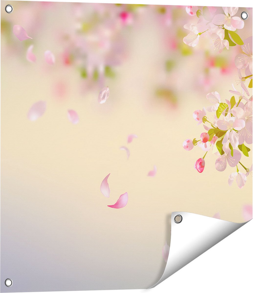 Gards Tuinposter Appelbloesem - Bloemen - 60x60 cm - Tuindoek - Tuindecoratie - Wanddecoratie buiten - Tuinschilderij Multikleur