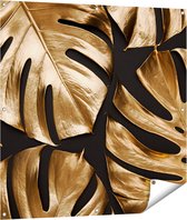 Gards Tuinposter Gouden Bladeren - 100x100 cm - Tuindoek - Tuindecoratie - Wanddecoratie buiten - Tuinschilderij