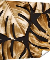 Gards Tuinposter Gouden Bladeren - 120x120 cm - Tuindoek - Tuindecoratie - Wanddecoratie buiten - Tuinschilderij