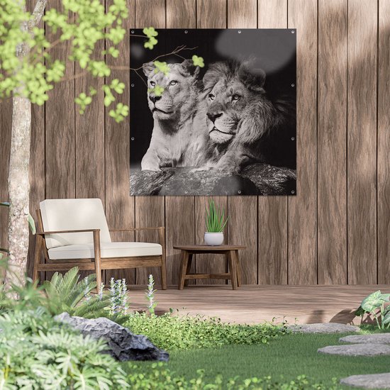 Affiche jardin Gards - 110x110 cm - Toile jardin - Décoration de jardin - Décoration murale extérieur - Tableau jardin