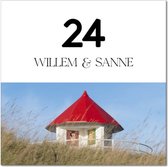 Wenduine - Naambordje voordeur Huis - Spioenkop - Naam en Huisnummer - 30 x 30 cm - moederdag - Aluminium - Grote Nummer - Souvenirs from the sea