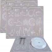 Set van 2 afdruipmats, droogmatten voor Vservies, 40 x 46 cm, kleine spoelbakmat, afdruipmat, speciaal servieslegger voor keuken