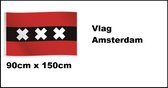 Vlag Amsterdam 90cm x 150cm - Landen festival thema feest fun verjaardag 020 party