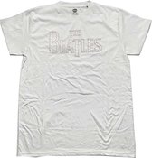 The Beatles Mens Tshirt -L- Drop T Logo Blanc